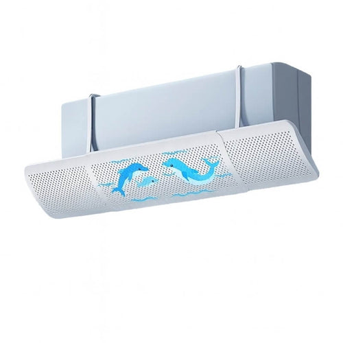 Edman retractable air conditioner deflector, durable plastic, White