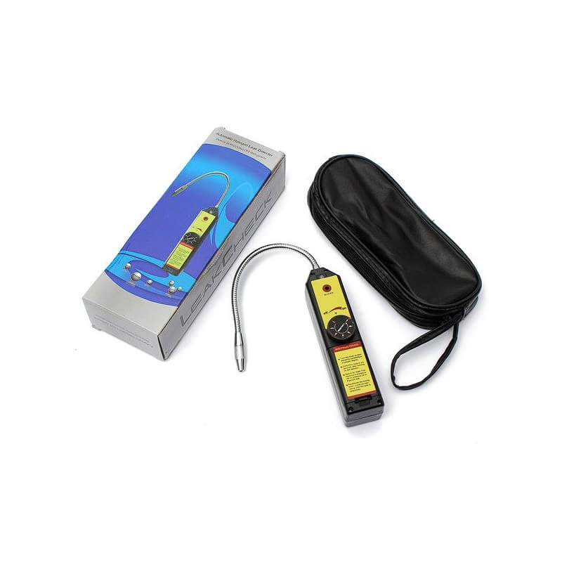 Detector MOTOR10 cu precizie a scurgerilor de freon din sisteme frigorific, sonda flexibila si lanterna, Negru