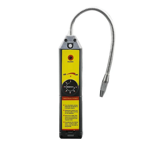 MOTOR10 precision freon leak detector for refrigeration systems, flexible probe and flashlight, Black