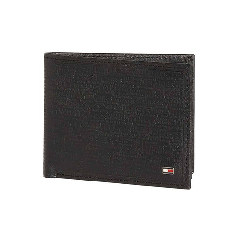 Tommy Hilfiger Black Leather Bi-Fold wallet, leather, Black