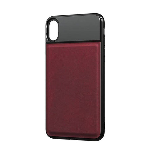 Apexel iPhone case with Apexel lens mount, 17mm thread, genuine leather insert, Wine Red
