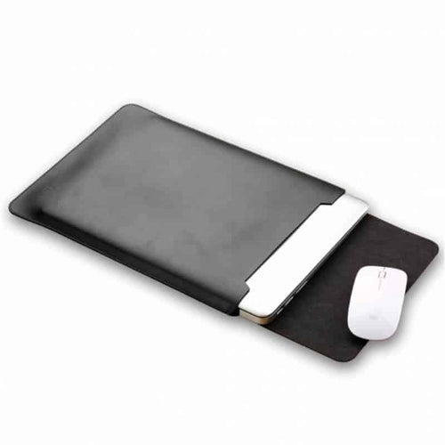 Edman Minimalist Apple MacBook sleeve with mouse pad, leather and fabric
