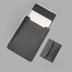 Husa cu buzunar de accesorii Edman Minimalist M15P pentru Apple Macbook Air de 15.4″, 38x27x0.5cm, cu mousepad, din piele si material textil, Negru