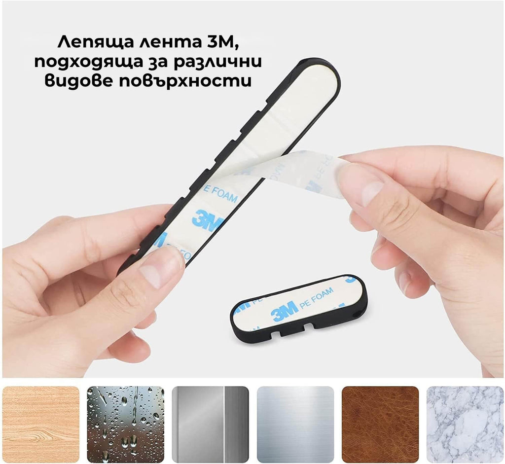set-suport-organizare-cabluri-edman-3-bucati-3-dimensiuni-diferite-autoadeziv-negru
