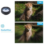 Set lentile 10 in 1 profesionale pentru telefoane si tablete Apexel DG10 - 10 in 1, prindere filet 17mm, Fisheye, Macro 15x, Wide, Telescope 2x, Kaleidoscope, CPL, Flow, Radial, Star, cu clip universal