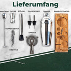 Set-de-Barman-pentru-bauturi-Edman-suport-din-bambus-Shaker-Cobbler-550-ml-10-Piese-Otel-Inoxidabil-Argintiu