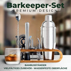 Set-de-Barman-pentru-bauturi-Edman-suport-din-bambus-Shaker-Cobbler-550-ml-10-Piese-Otel-Inoxidabil-Argintiu