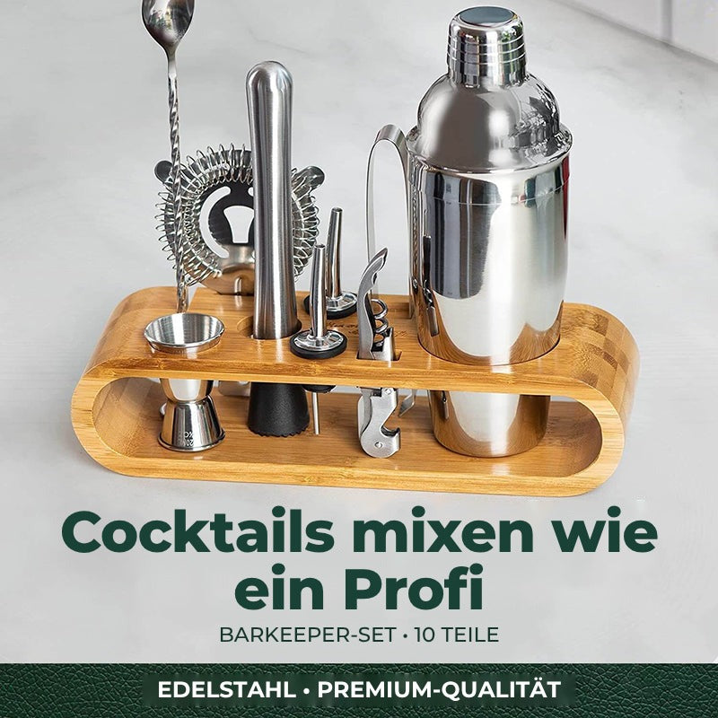 Set-de-Barman-pentru-bauturi-Edman-suport-din-bambus-Shaker-Cobbler-550-ml-10-Piese-Otel-Inoxidabil-Argintiu