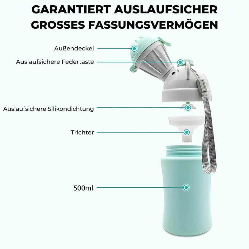Olita portabila Edman pentru baieti, rezistent la scurgeri, toaleta de urgenta pentru calatorii cu masina in Aer liber, camping, parc, plaja, 480ml, Albastru