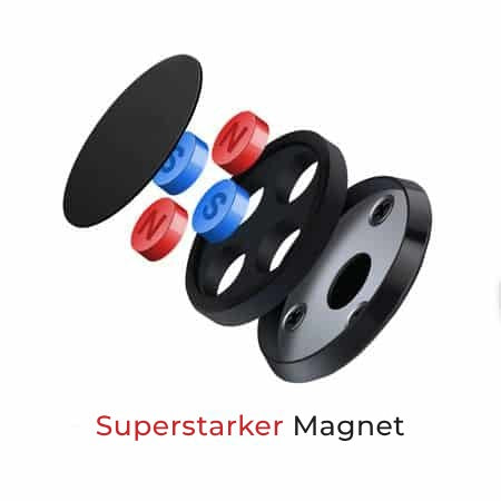 Suport auto magnetic Edman pentru masina cu rotire 360 grade, prindere adeziva, Gold