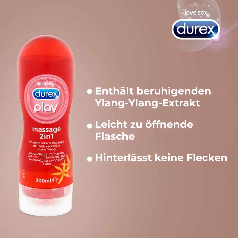 Lubrifiant Durex Play Massage 2 in 1 Sensual Ylang Ylang, 200 ml