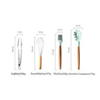 Set 12 ustensile de gatit din silicon Edman, maner rezistent din lemn