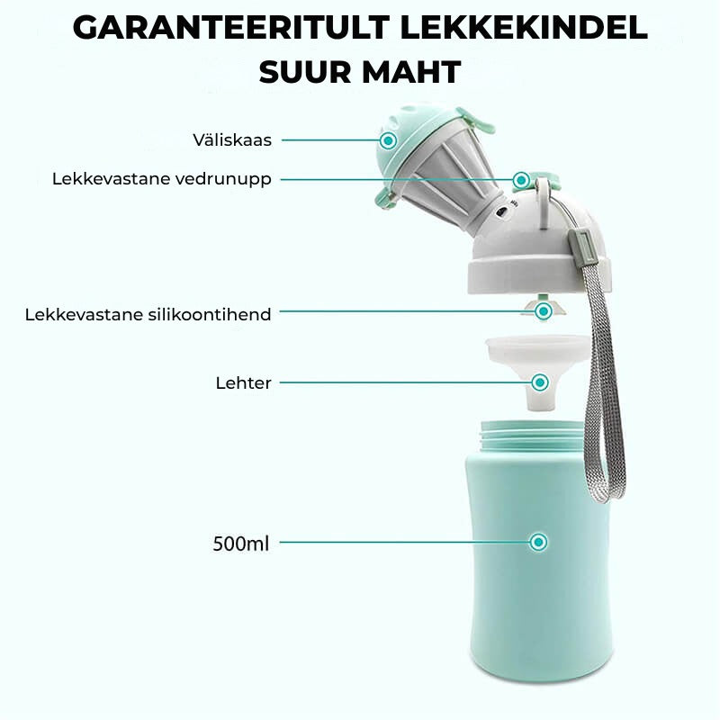 Olita portabila Edman pentru baieti, rezistent la scurgeri, toaleta de urgenta pentru calatorii cu masina in Aer liber, camping, parc, plaja, 480ml, Albastru