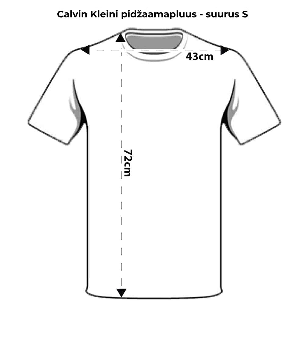schita-marime-tricou-pijama-Calvin-Klein-marimea-S-edshop-romania