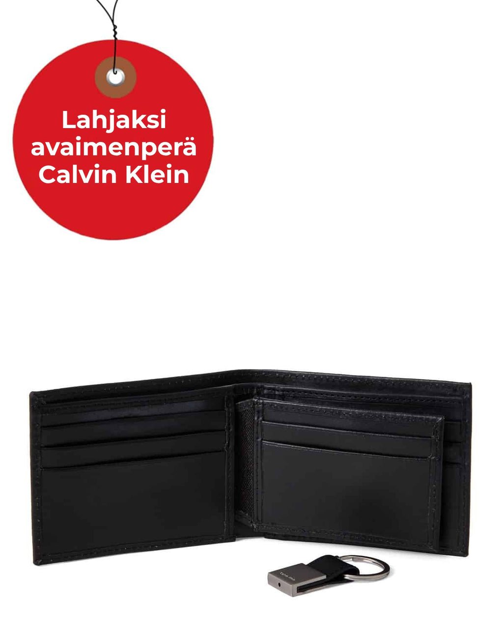 Portofel Calvin Klein + Breloc CADOU - Bookfold & Key Fob Set - din piele