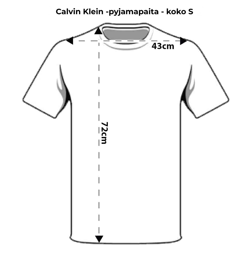 schita-marime-tricou-pijama-Calvin-Klein-marimea-S-edshop-romania