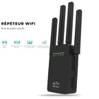 Amplificator de Semnal Wireless Edman, Range Extender Retea WIFI, Retea 2,4GHz, Viteza 300Mbs, 4 Antene, Slot LAN, Compatibil cu 3G / 4G / 5G, Raza de actiune pana la 300M, Negru