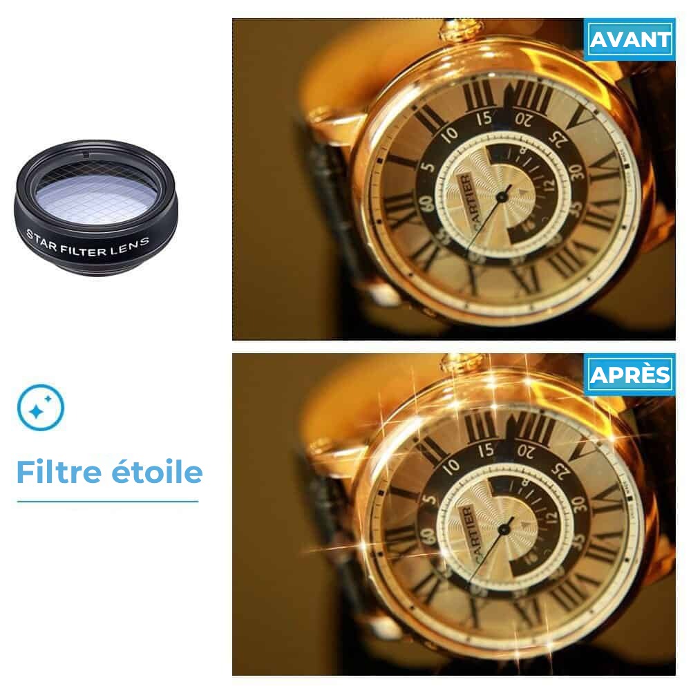 Set lentile 10 in 1 profesionale pentru telefoane si tablete Apexel DG10 - 10 in 1, prindere filet 17mm, Fisheye, Macro 15x, Wide, Telescope 2x, Kaleidoscope, CPL, Flow, Radial, Star, cu clip universal