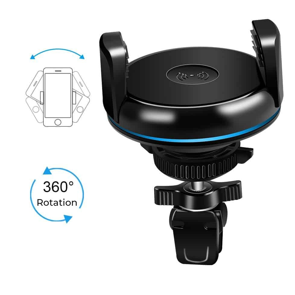 Incarcator auto wireless QI Edman Fast Charging, Universal, negru
