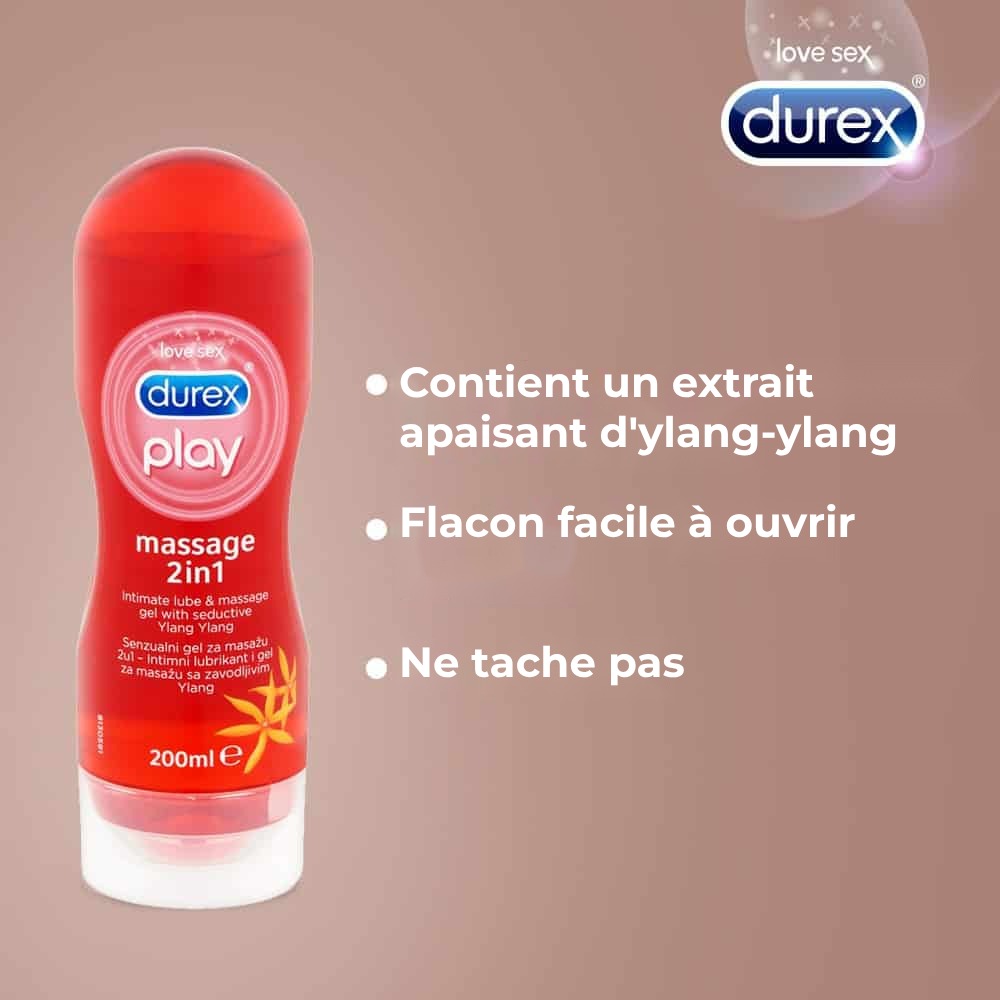 Lubrifiant Durex Play Massage 2 in 1 Sensual Ylang Ylang, 200 ml