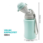 Olita portabila Edman pentru baieti, rezistent la scurgeri, toaleta de urgenta pentru calatorii cu masina in Aer liber, camping, parc, plaja, 480ml, Albastru