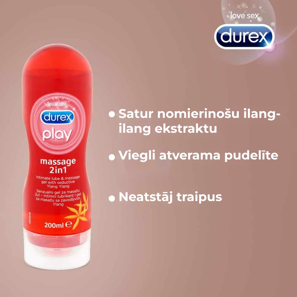 Lubrifiant Durex Play Massage 2 in 1 Sensual Ylang Ylang, 200 ml