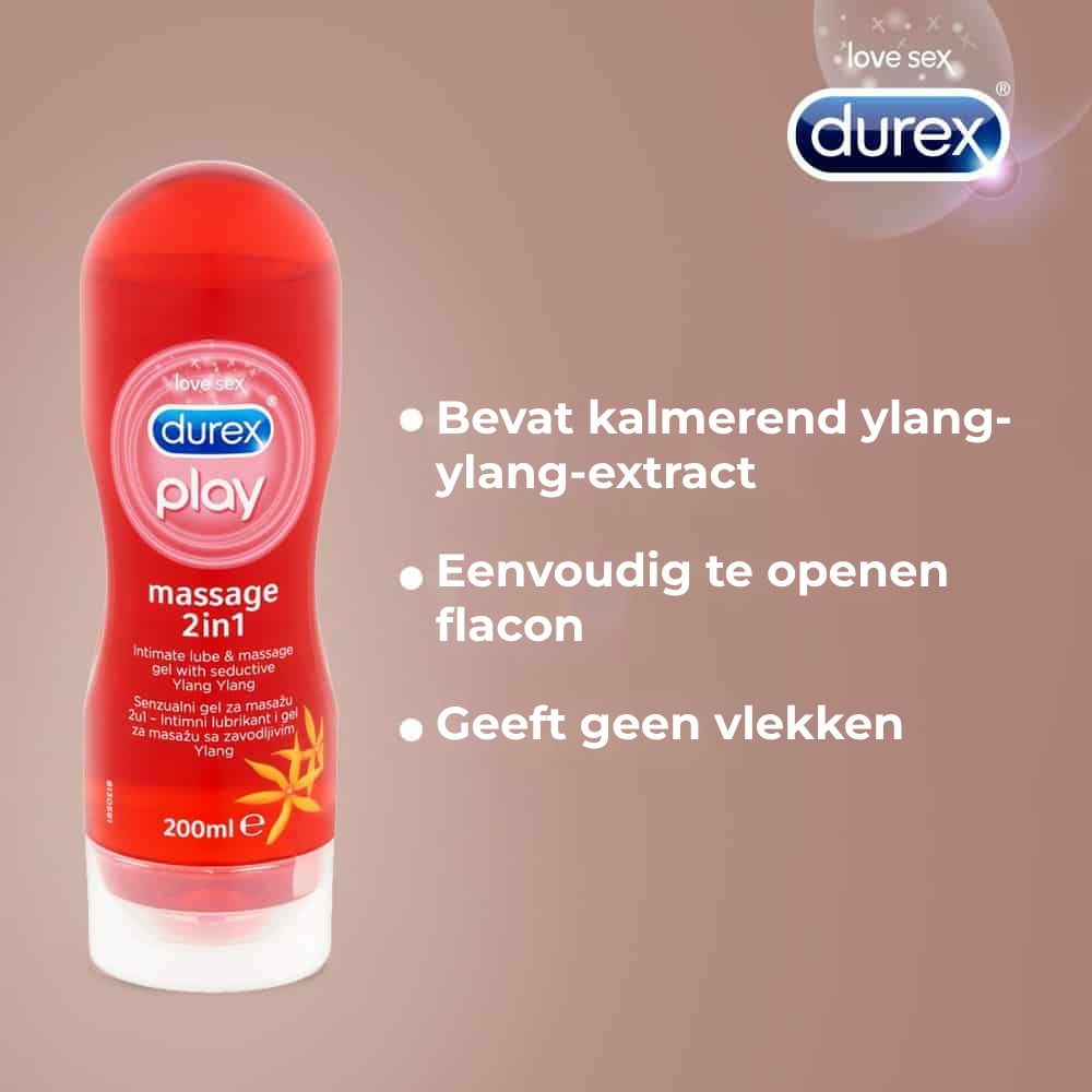 Lubrifiant Durex Play Massage 2 in 1 Sensual Ylang Ylang, 200 ml