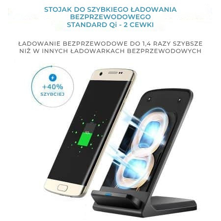 Incarcator wireless QI Edman S70, 2 Bobine cu Incarcare rapida, Universal, negru
