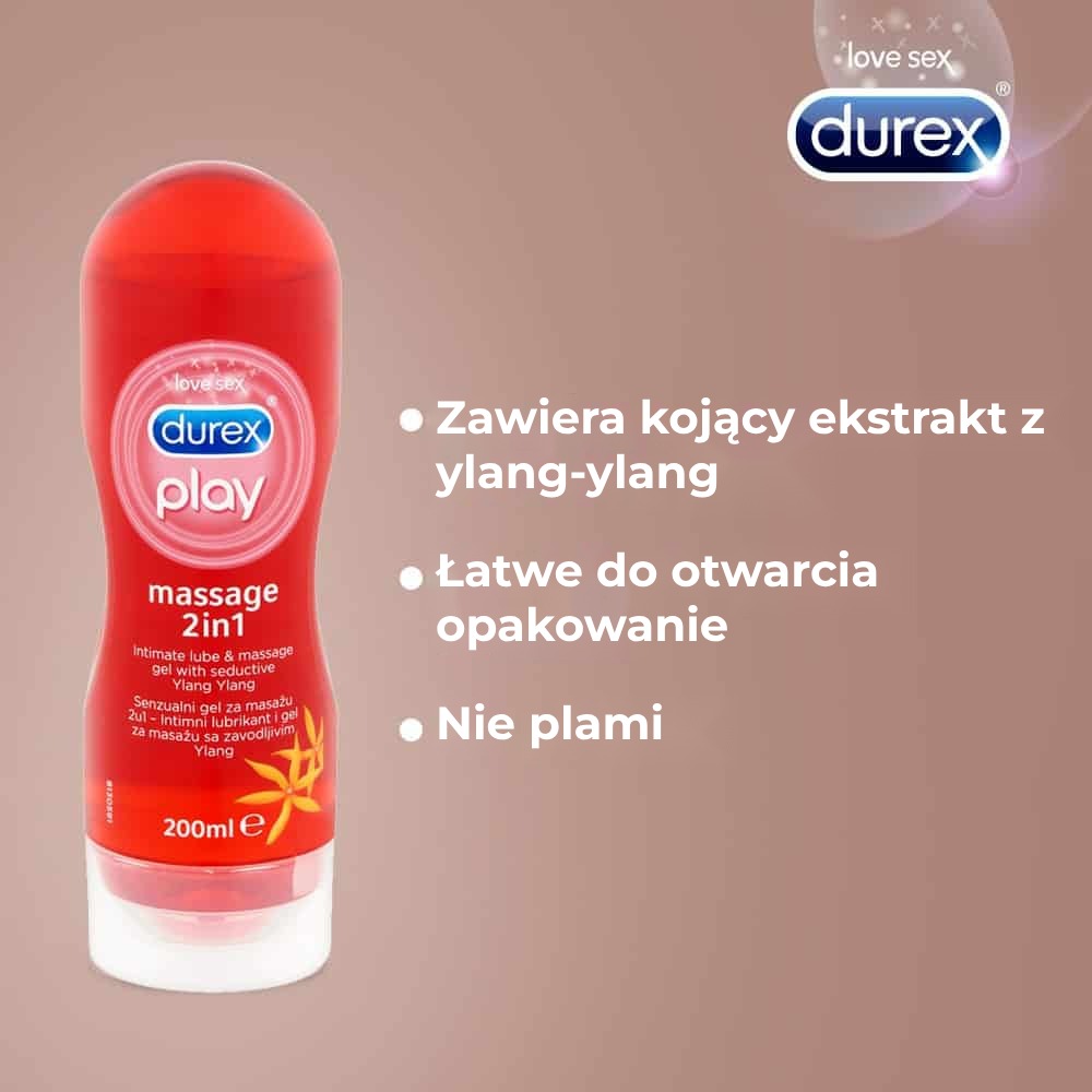 Lubrifiant Durex Play Massage 2 in 1 Sensual Ylang Ylang, 200 ml