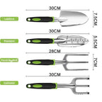 Set de gradinarit Edman 5 piese, otel inoxidabil, Negru/Verde