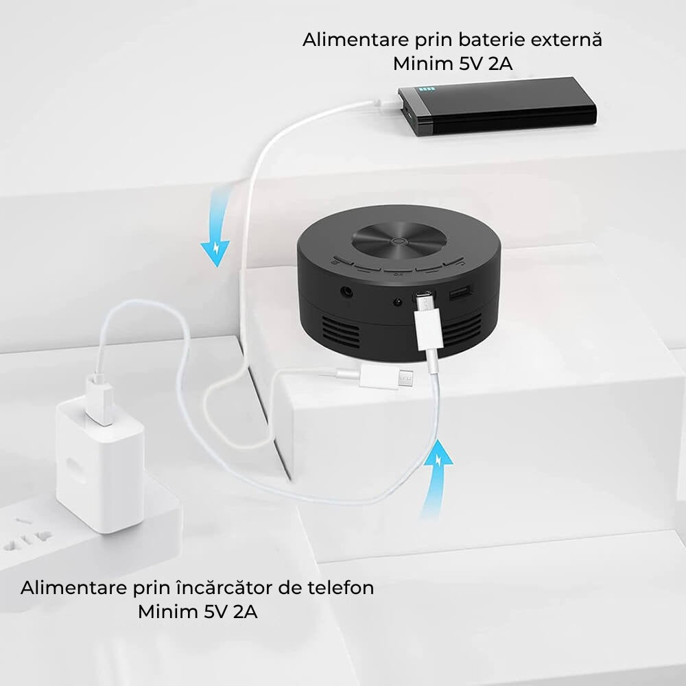 Mini Videoproiector portabil Edman YT200 LED, 1080P, USB, Negru