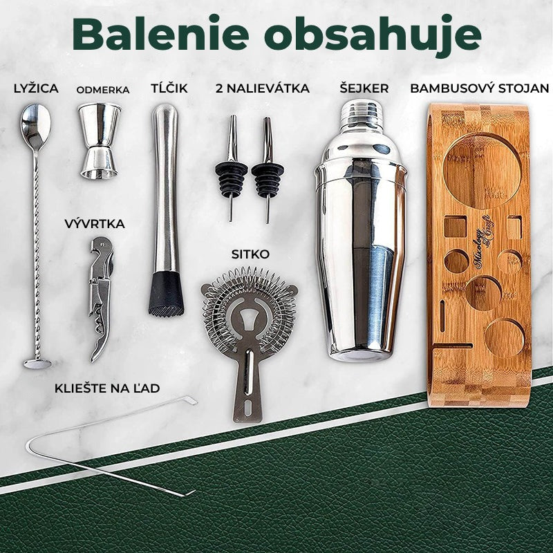 Set-de-Barman-pentru-bauturi-Edman-suport-din-bambus-Shaker-Cobbler-550-ml-10-Piese-Otel-Inoxidabil-Argintiu