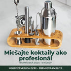 Set-de-Barman-pentru-bauturi-Edman-suport-din-bambus-Shaker-Cobbler-550-ml-10-Piese-Otel-Inoxidabil-Argintiu