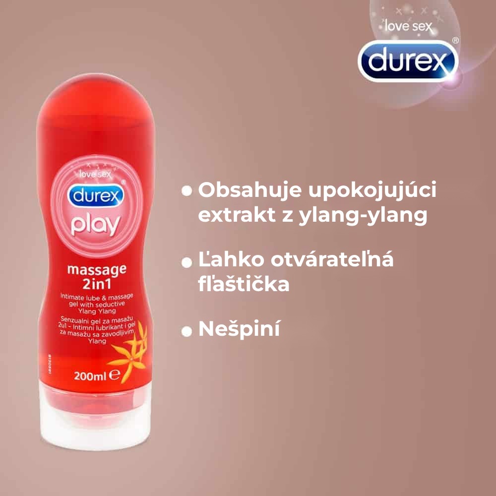 Lubrifiant Durex Play Massage 2 in 1 Sensual Ylang Ylang, 200 ml