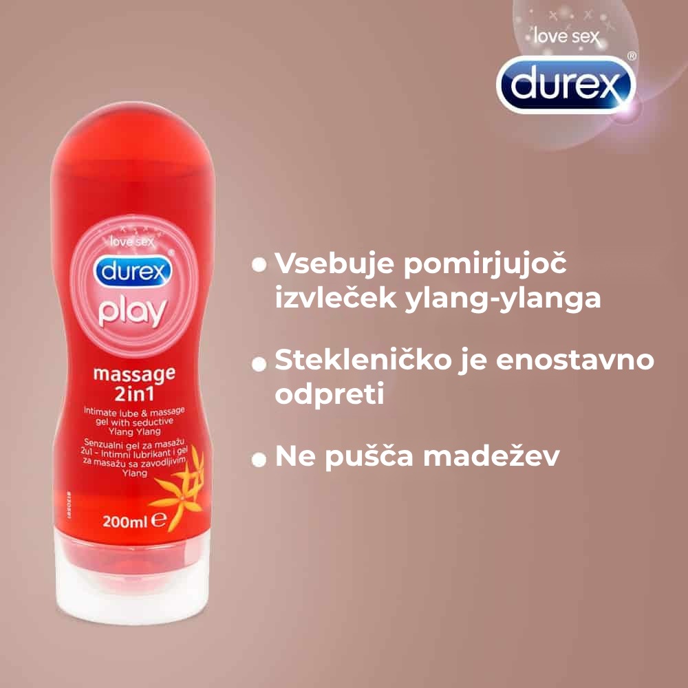 Lubrifiant Durex Play Massage 2 in 1 Sensual Ylang Ylang, 200 ml