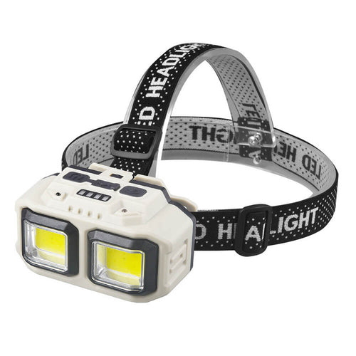 Edman professional LED head torch, USB charging, motion sensor, 4 light modes, 2 brightness levels, for fishing, hunting, work, battery indicator, HX816S, Beige