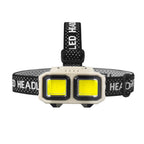Lanterna de cap LED Edman, Profesionala, Incarcare USB, Senzor Miscare, 4 Moduri Lumina, 2 Nivele De Intensitate, Pentru Pescuit, Vanatoare, Munca, Indicator Baterie, HX816S, Bej