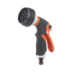 Pistol de stropit Edman, 8 moduri de udat, rotativ, maner ergonomic, Negru/Portocaliu