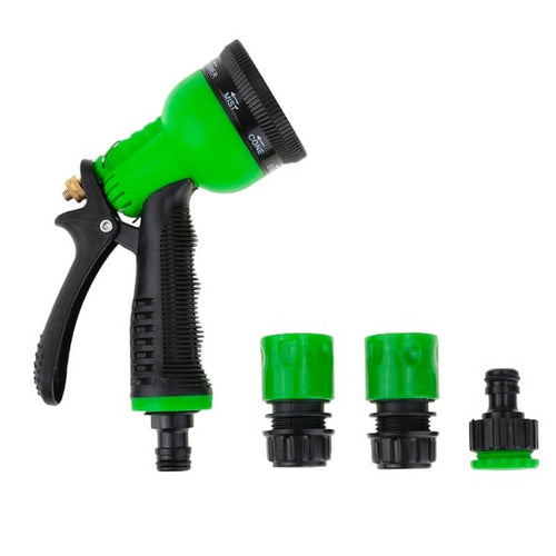 Edman garden spray gun, 8 watering modes, rotating, connector set, ergonomic handle, Black/Green