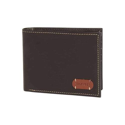 Tommy Hilfiger George Leather Passcase wallet, leather, Dark Brown