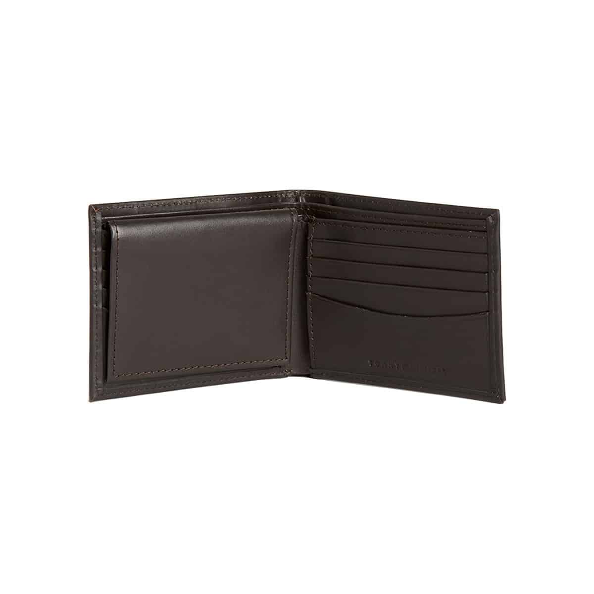 Portofel Tommy Hilfiger George Leather Passcase Wallet, din piele, Maro Inchis