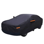Prelata Auto MOTOR10 3M Sedan, Cu Benzi Reflectorizante, Buzunare Oglinzi, Material Premium, Husa Saculet Depozitare, 100% Rezistenta la Apa, 430x160x120, Negru