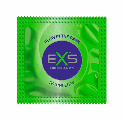 EXS Glow (glow-in-the-dark) condoms, 10 pieces