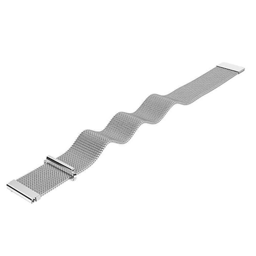 Curea metalica cu prindere magnetica Edman pentru Samsung Gear S3 si telescoape Quick Release incluse in pachet, latime prindere 22mm, Argintie