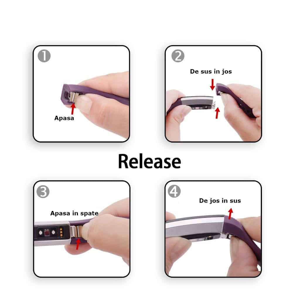 Curea Bratara pentru Fitbit Alta/Fitbit Alta HR, marimea L, Mov