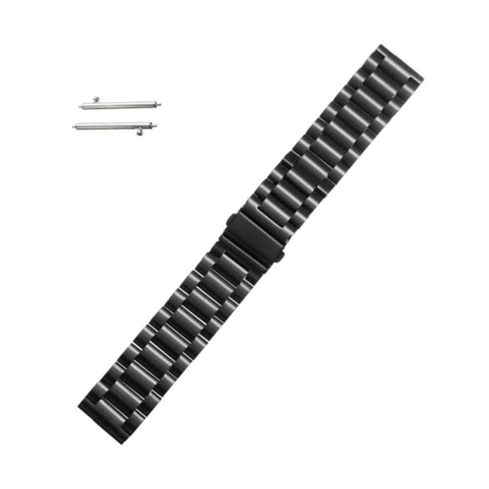 Curea metalica Edman 3Z pentru Samsung Gear S3 si telescoape Quick Release incluse in pachet, latime prindere 22mm, Negru