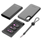 Set 6 in 1 lentile profesionale smartphone Apexel - Wide Angle, Fisheye & Dual Macro, carcasa lentile foto telefon mobil pentru iPhone XS Max