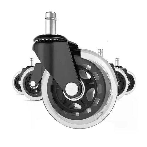 Edman set of 5 office chair wheels, durable polyurethane, transparent