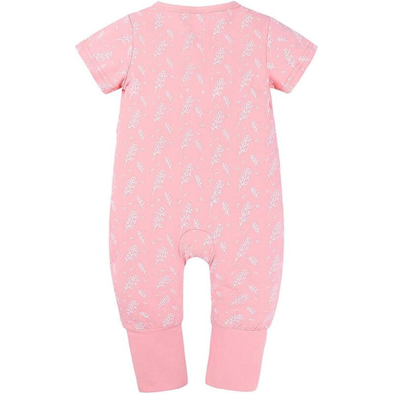 Salopeta pijama Edman bebe/copii Autumn cu maneca lunga, fermoar reversibil, bumbac, 3-6 luni, Roz