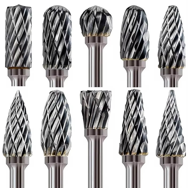 Set 10 freze din carbura de tungsten Edman pentru prelucrarea lemnului, ceramicii, pietrei si metalului, Argintiu